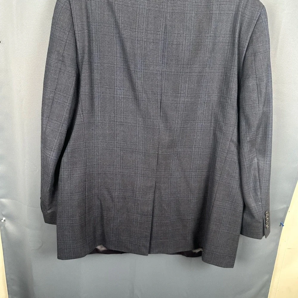 Lauren Ralph Lauren Mens 46L Grey Glen Plaid 100% Wool 2-Button Blazer Coat
